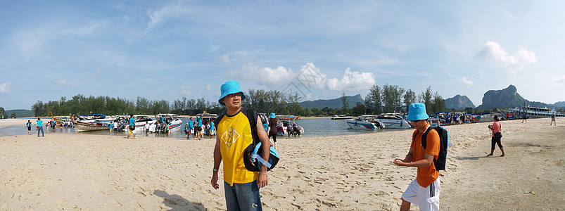 海滩全景 幸福 乐趣 旅行 海洋 自然 放松图片