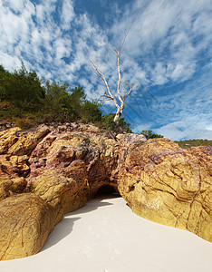 戏剧性的海滩景观 亚洲 天堂 岩石 海洋 拉瓦 热带图片