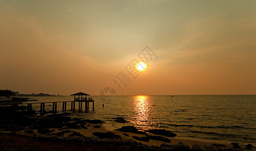 Bang Saen Chonburi泰国的日落图片