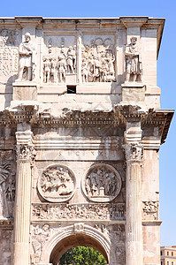 意大利罗马的亚康士坦丁诺 纪念碑 君士坦丁 罗马诺 石头图片