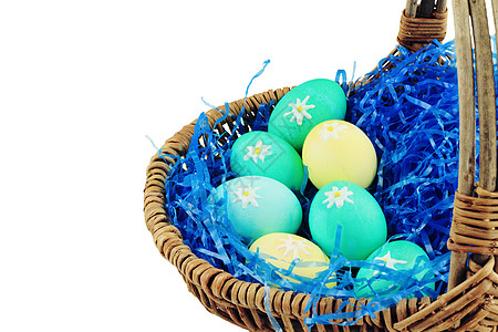 复活节鸡蛋篮 食物 庆典 传统 春天 编织 宏观图片