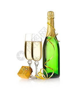 一瓶香槟和杯子 鸡尾酒 葡萄酒 液体 生日 派对 庆典图片