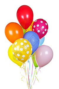 白色上的多彩气球 喜庆 乐趣 橡皮 蓝色的 庆祝图片