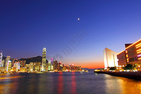 香港晚上的天线 城市景观 玻璃 天空 办公室 中国图片