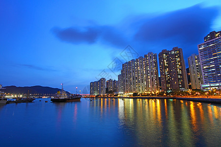 香港市中心区夜景 旅行 商业 中国 家 天空图片