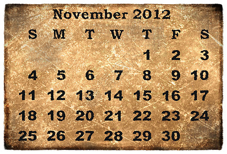 2012年月历 旧的每月日历 肮脏的 插图背景图片