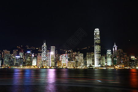 晚上在香港 维多利亚 城市景观 玻璃 城市 海 塔 天际线图片
