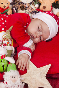 圣诞新生儿婴儿 孩子 织物 胖乎乎的 毛皮 玩具 玩具娃娃图片