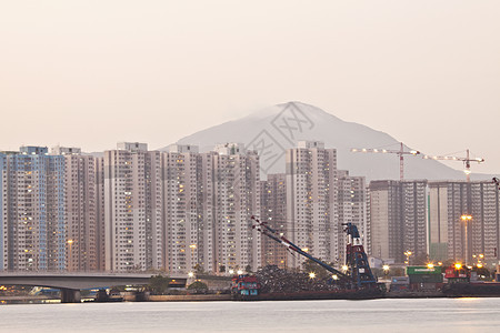 日落时在香港市中心 氖 旅行 高的 旅游 亚洲 建筑图片