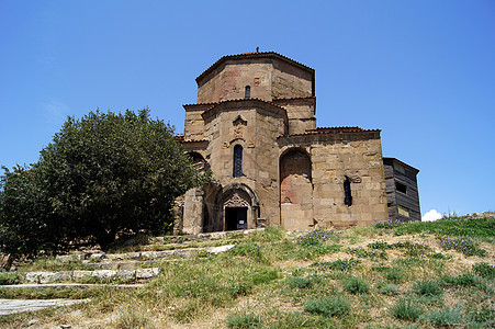 Jvari 遗址的外部 这是一座 6 世纪的格鲁吉亚东正教修道院 靠近姆茨赫塔 世界遗产 -格鲁吉亚基督教 Djvari 修道院图片