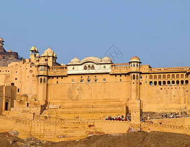 印度斋浦尔著名的琥珀堡 砖 建筑学 亚洲 建造图片