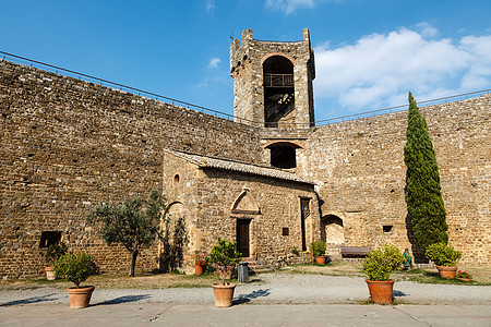 意大利托斯卡纳 蒙塔尔西诺城堡 迷人的 镇 石头图片