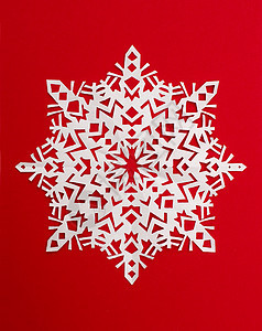 美丽的雪花 假期 纸 问候语 传统 喜庆的 红色的 礼物背景图片