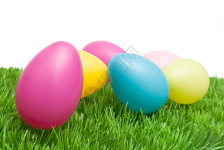 复活鸡蛋 草 假期 春天 季节 复活节彩蛋背景图片