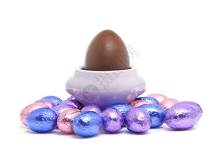 巧克力东面鸡蛋 复活节 春天 季节 糖果背景图片