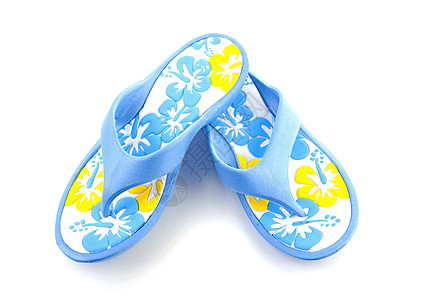 蓝色夏季拖鞋 蓝色的 夏天 闲暇 丁字裤 太阳背景图片