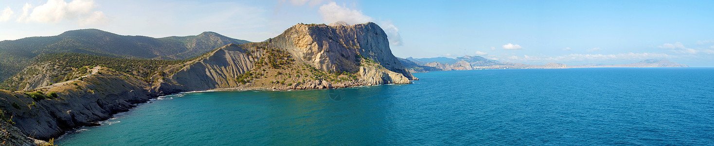 夏季风景全景与海山两地图片