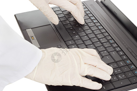 计算机上的人打字 键盘 笔记本电脑 卫生保健 医生 笔记本图片
