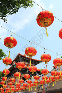 中国灯笼 庆典 新年 庆祝 宗教 亚洲 城市 街道背景图片