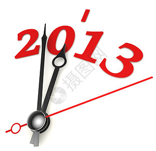 新的2013年新年概念钟图片