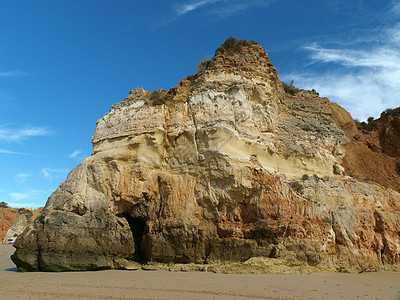 阿尔加维海岸的洞穴和多彩岩层 自然 海岸线 悬崖图片