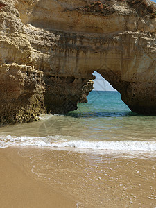 阿尔加维海岸的多彩岩石 阿连特茹 晴天 夏天 阿尔布费拉 洞穴图片