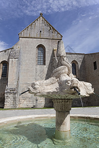 西班牙布尔戈斯 卡斯蒂利亚和里昂拉斯韦尔加斯修道院 喷泉 老的图片