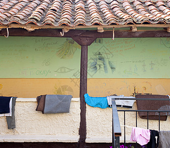 横交 假期 屋顶 海 毛巾背景图片