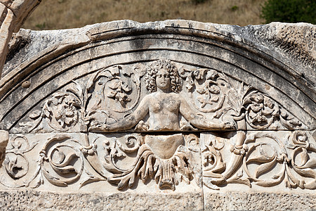 古希腊城埃菲苏斯的哈德里安寺 雕塑 爱奥尼亚人 假期图片
