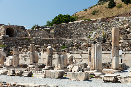 古希腊城埃菲苏斯的废墟 历史 老的 图书馆 塞尔丘克 文化图片