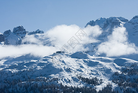 意大利冬季雪下高山 冬季意大利 自然 天空图片