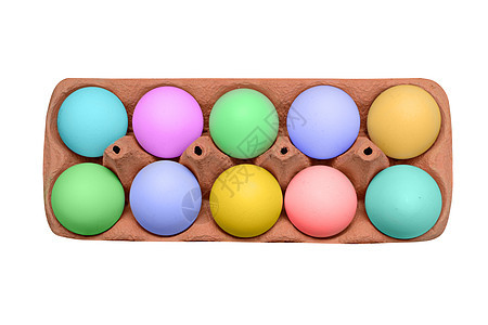箱中彩色复活节鸡蛋 庆祝 春天 盒子 纸板 村庄图片