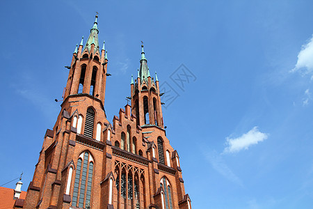 波兰比亚利斯托克 老镇 镇 建筑学 红色的图片