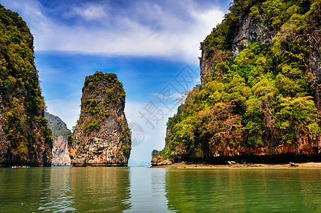 泰国Phang Nga湾岛和悬崖的景观图片