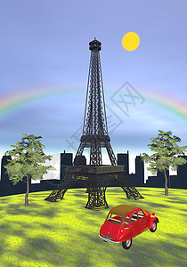 Eiffel塔台 法国巴黎图片