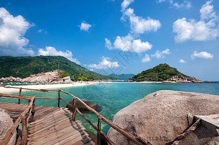 泰国美丽的码头 泰国 海浪 海 白色的 热带 木头图片
