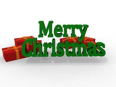 红色圣诞快乐3D背景图片