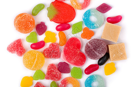 多色水果果糖 软糖 吃 食物 好吃 五颜六色的 可口的图片