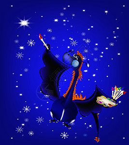 黑暗蓝龙新年是2012年的象征 飞行 天线 魔法图片