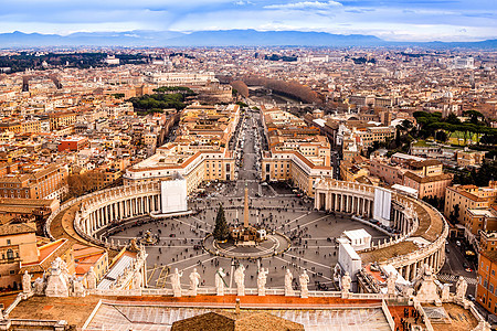 梵蒂冈著名的圣彼得广场和空战诉意大利 天线背景图片