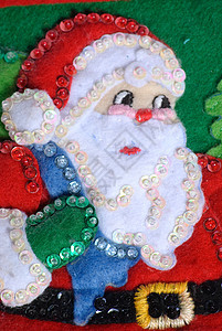 圣诞节装饰 亮片 工艺 人 毛毡 绿色的 假期背景图片