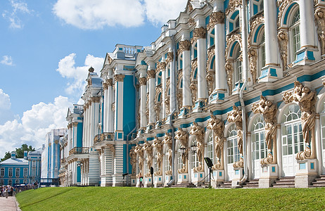 凯瑟琳宫 位于镇 普斯 金的 历史 俄罗斯 雕塑图片