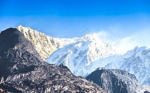 是第三高山 美丽 阳光 射线 运动 环境 顶峰 冬天 全景图片