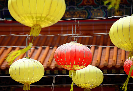 中国寺庙的红灯笼 假期 传统的 红色的 华丽的 传统图片