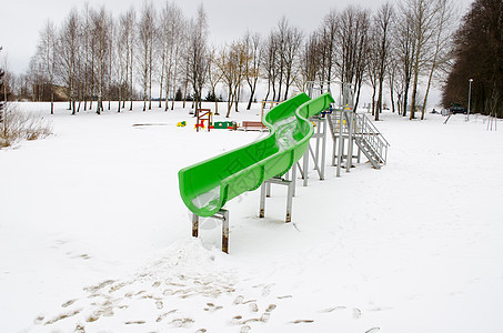 水公园滑雪雪湖冬季操场 空的 塑料 游泳 寒冷的 娱乐图片