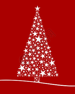 白星的圣诞树 程式化 前夕 圣诞节 庆祝 十二月 球 幸福图片