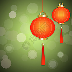 中国灯笼 运气 繁荣 亚洲 七彩灯 吉祥 新年 问候语背景图片