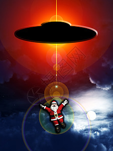 被外星人绑架的圣诞老人 套装 月光 愉快的 飞船图片