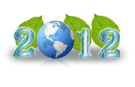 2012年创意新年概念 与蓝色地球隔离的蓝色地球 祝贺 庆典背景图片