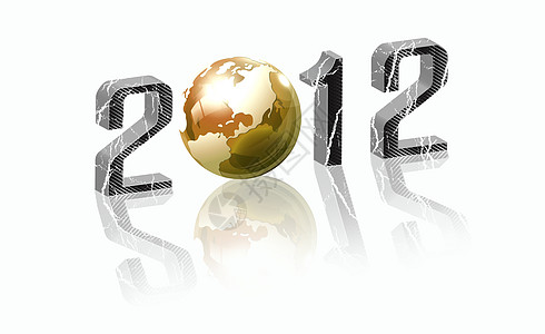 2012年创意新年概念 与蓝色地球隔离的蓝色地球 庆典 日历图片